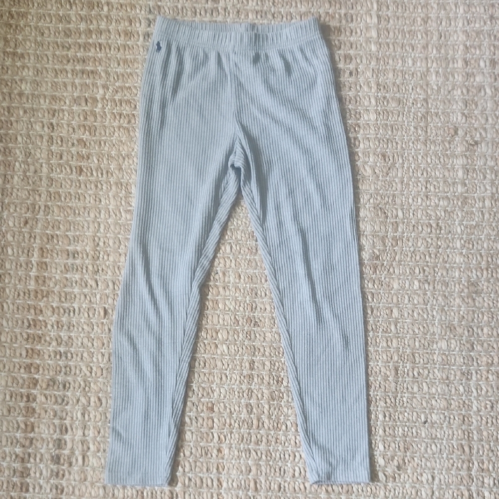 Polo Grey Ribbed Soft Comfy Sz Large Leggings Classic Casual